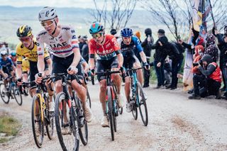 The riders take on Strade Bianche 2024