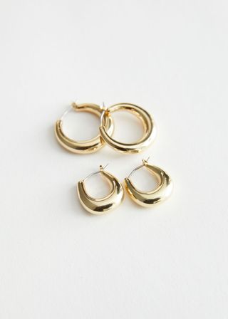 Chunky Hoop Earrings Set