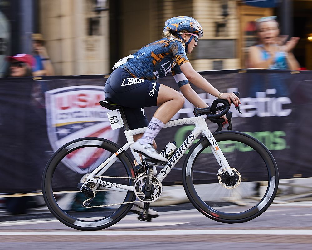 Skylar Schneider (L39ION of Los Angeles) at the women&#039;s elite race at the USA Cycling Pro Road Championships 2021