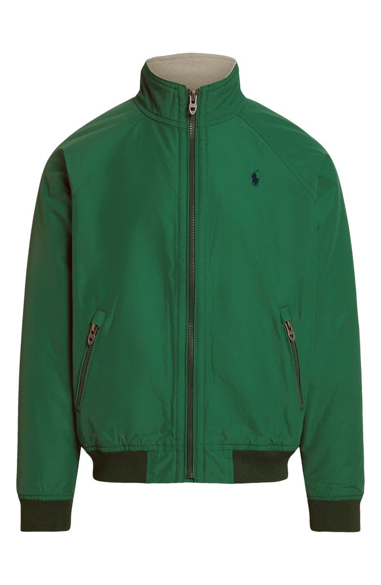 Embroidered Logo Raglan Sleeve Jacket