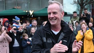 Norman Cook, known by his stage name Fatboy Slim, joins a Flash Mob for Cardiff Mind at The Hayes on March 24, 2023 in Cardiff, Wale