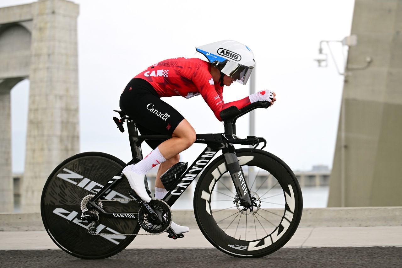 Olivia Baril and Team Canada competes during the 99th UCI Road World Championships Montreal 2026