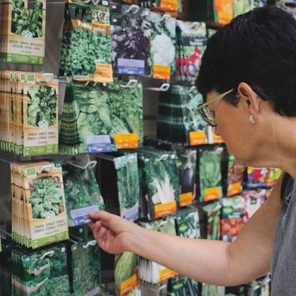 Woman shopping for seeds