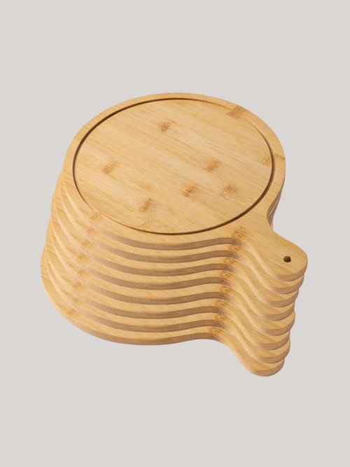 3*13inch Round Wooden Pizza Serving Tray