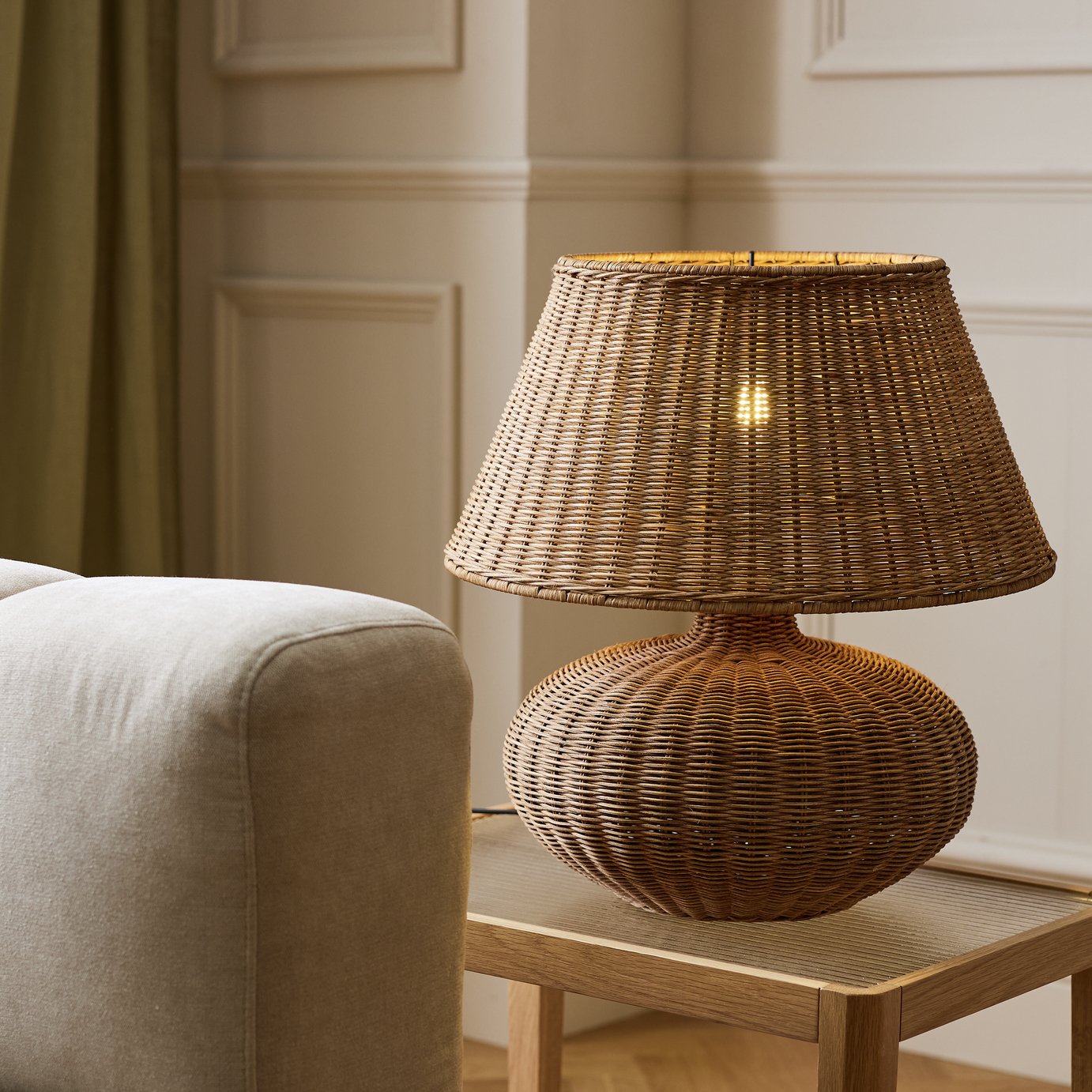 Habitat Xl Wicker Table Lamp - Natural
