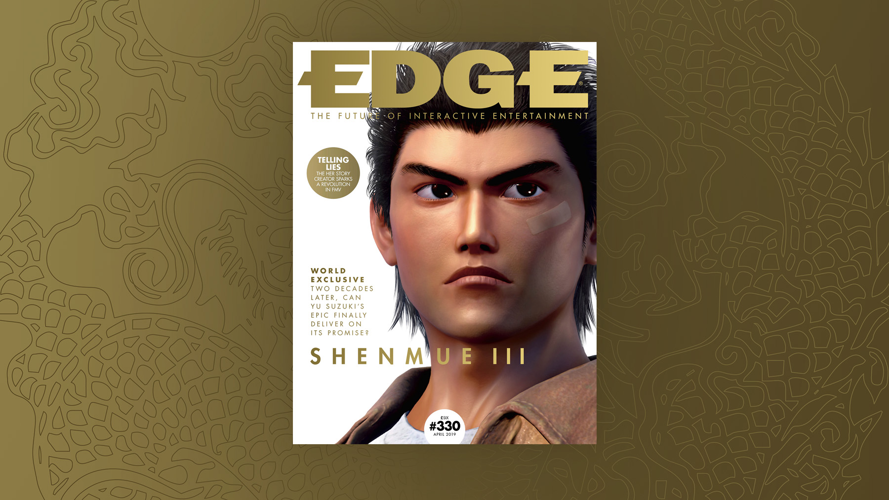 An image of Ryo from Shenmue 3 in Edge magazine
