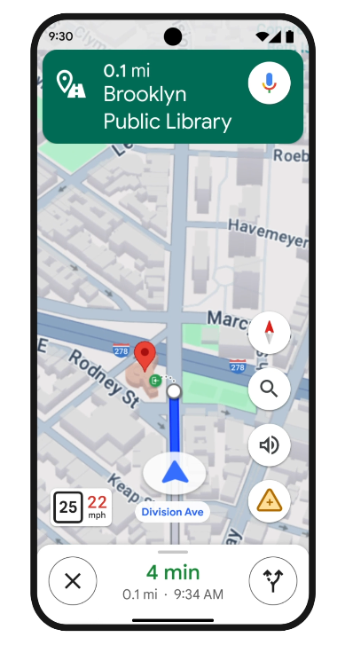 Google maps destination guidance