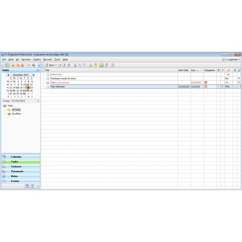 You can create task list categories to differentiate between personal and professional to-do items.
