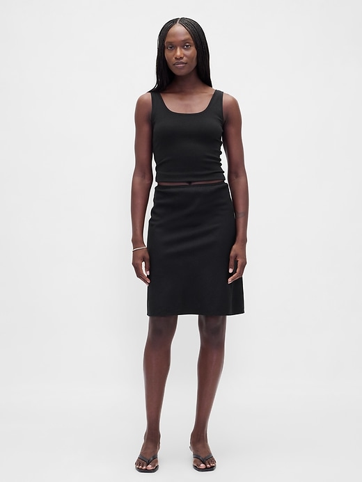 Linen-Blend Bias-Cut Skirt