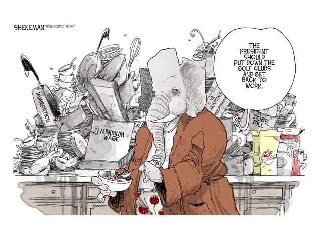 Political cartoon U.S. GOP Obama