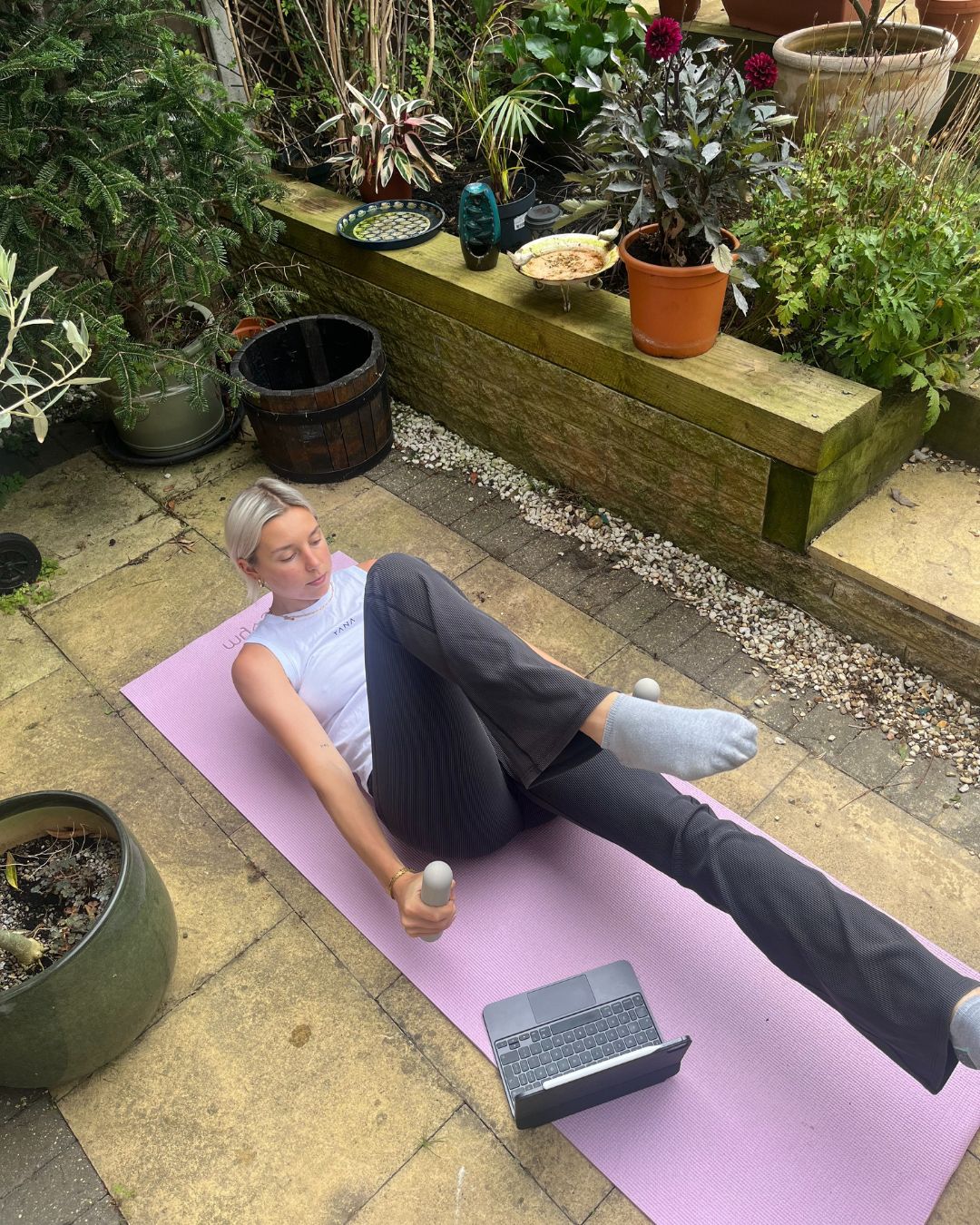 Ash trying Pilates by Izzy