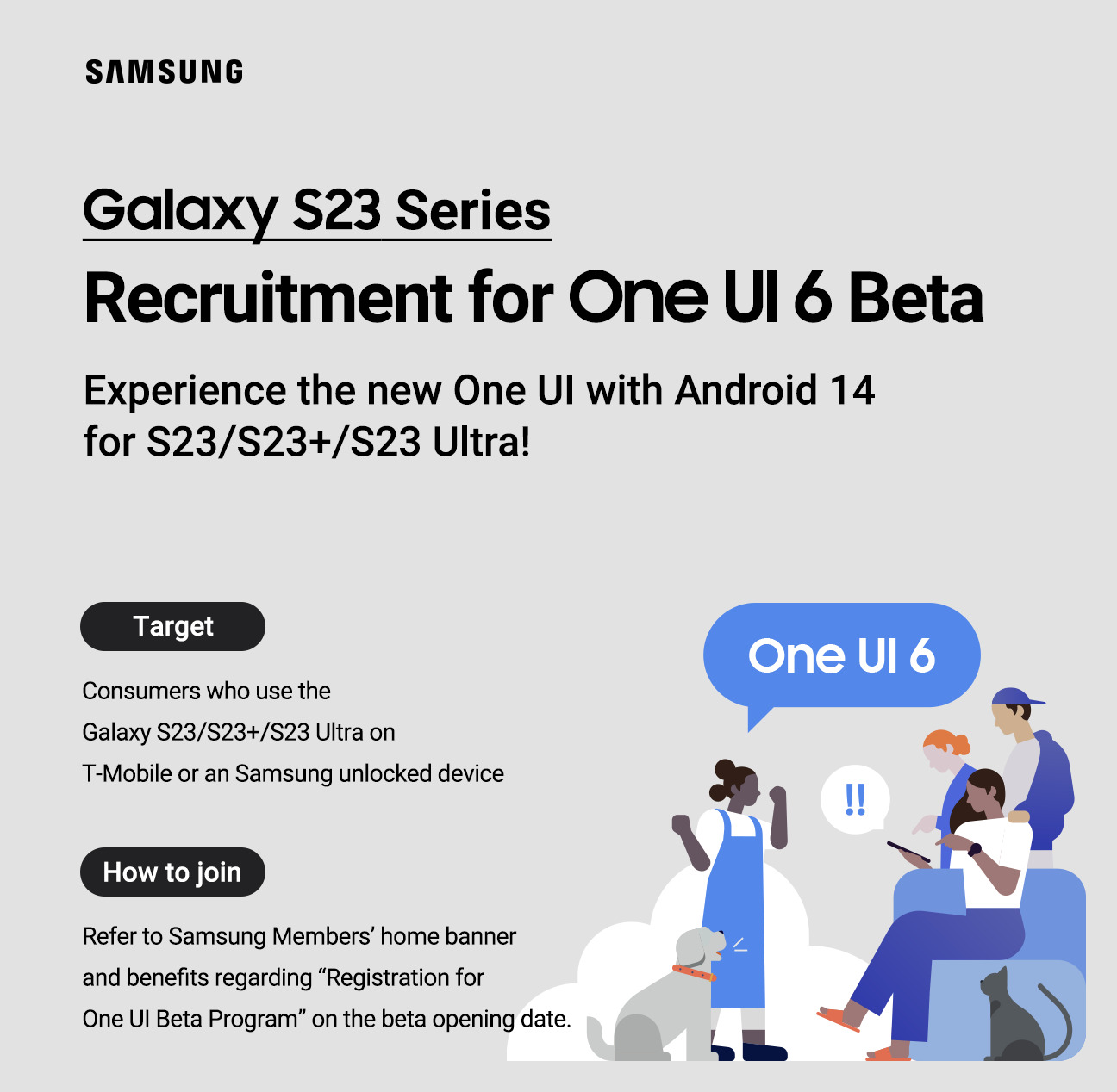 Banner for the One UI 6 beta program in the United States