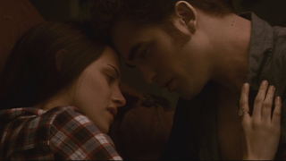 Edward and Bella in bed in Twilight: Eclipse