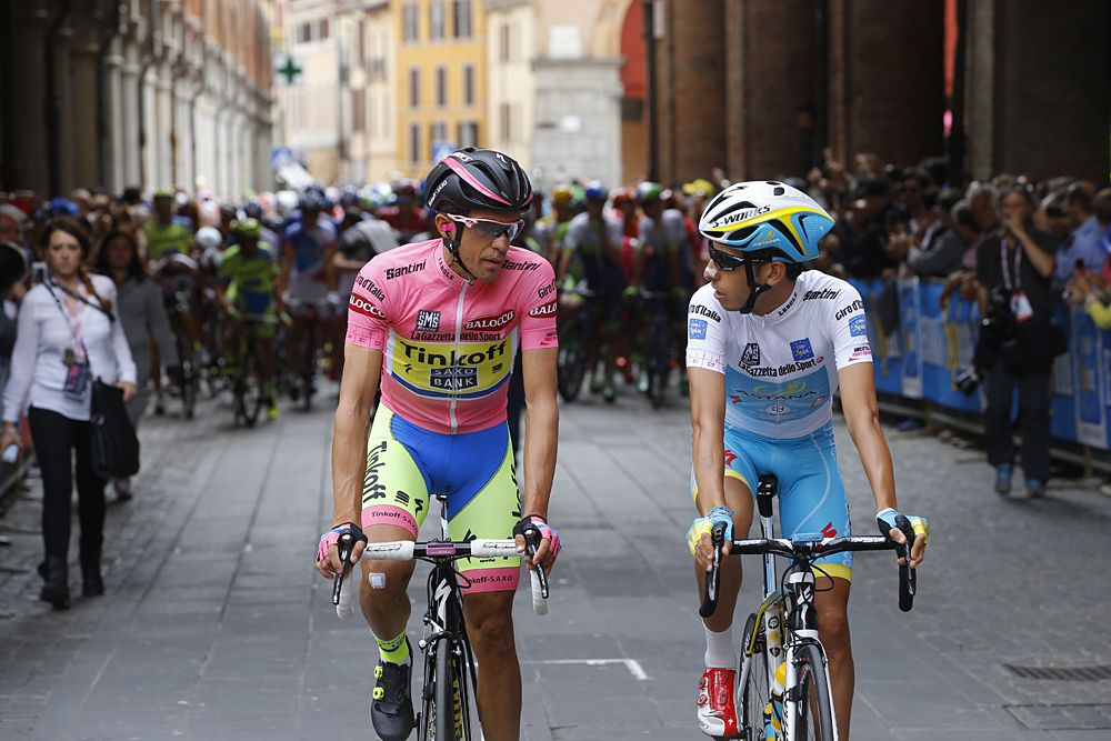 Overall leader Alberto Contador (Tinkoff-Saxo) and runner-up in GC Fabio Aru (Astana)