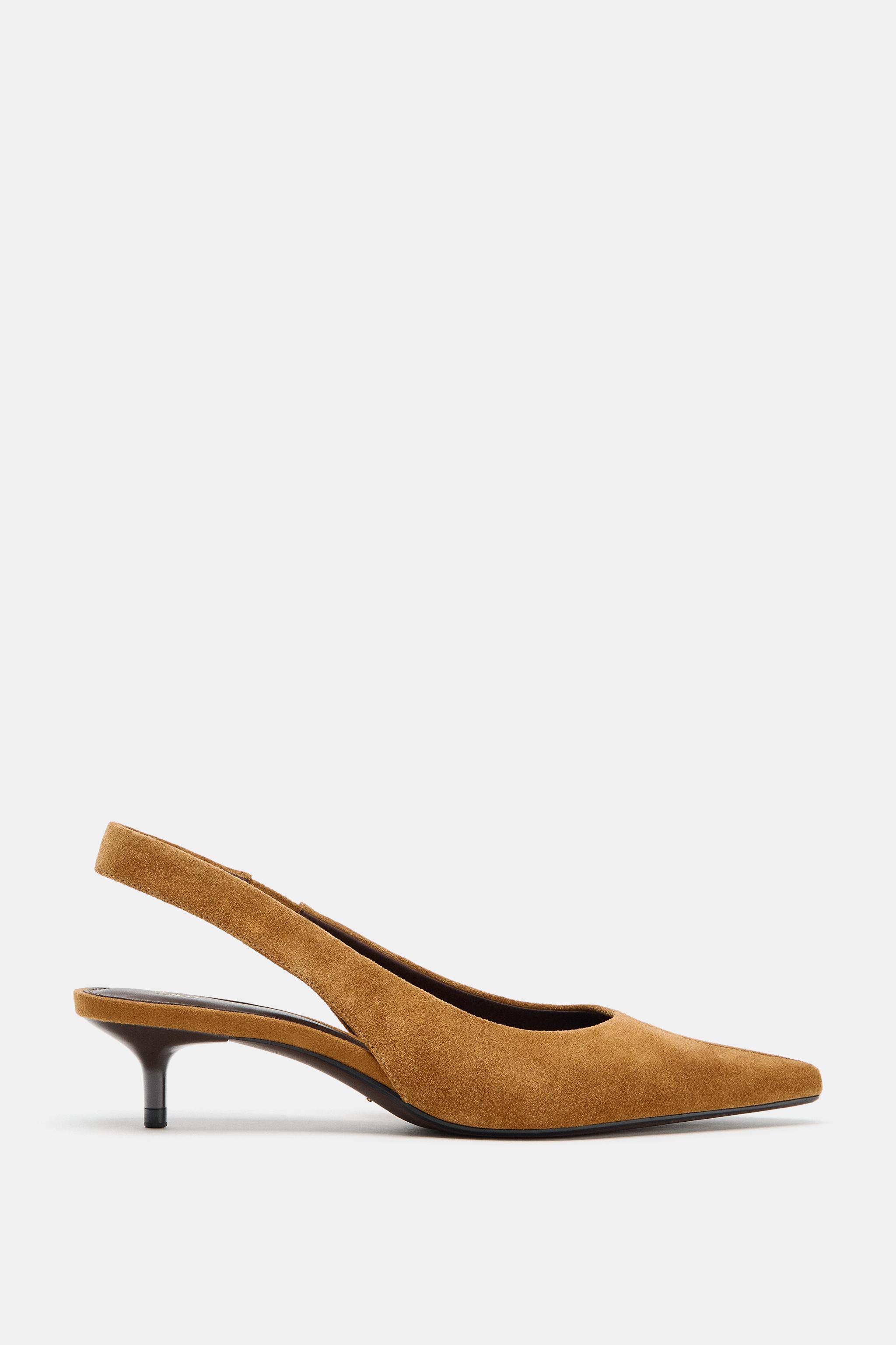 Split Suede Slingback Shoes