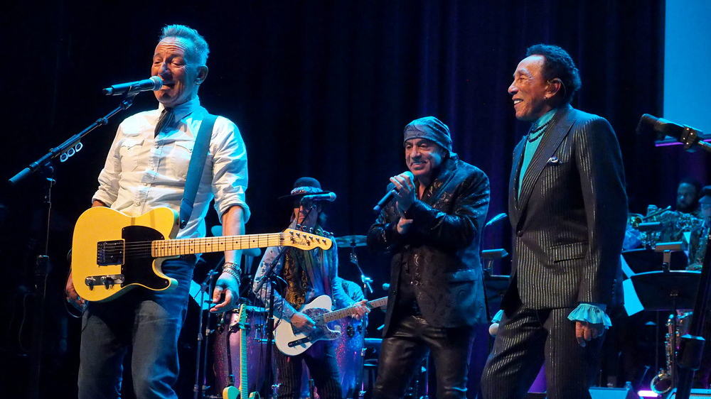 Bruce Springsteen onstage with Steven Van Zandt (center) and Smokey Robinson at the 2025 American Music Honors. Springsteen was the host, Robinson was an honoree for his contributions to American music ,