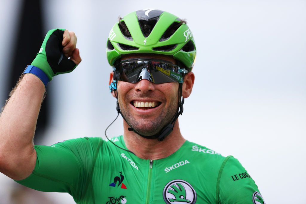 VALENCE FRANCE JULY 06 Mark Cavendish of The United Kingdom and Team Deceuninck QuickStep Green Points Jersey stage winner celebrates at arrival during the 108th Tour de France 2021 Stage 10 a 1907km stage from Albertville to Valence LeTour TDF2021 on July 06 2021 in Valence France Photo by Tim de WaeleGetty Images