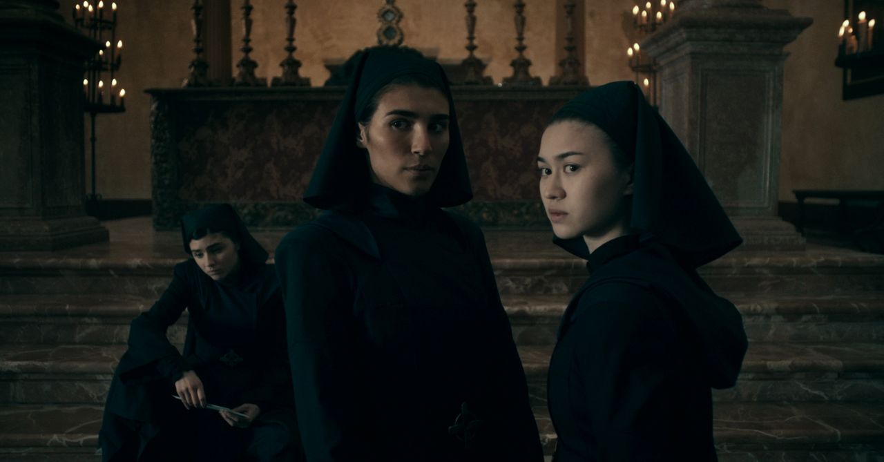 Olivia Delc&aacute;n as Sister Camila, Lorena Andrea as Sister Lilith, Kristina Tonteri-young as Sister Beatrice in Warrior Nun on Netflix.