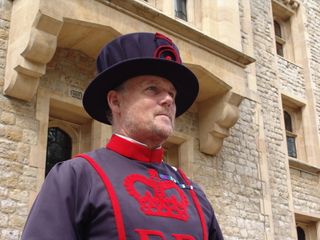 The Yeomen Warders, also known as Beefeaters, guard the Tower of London.