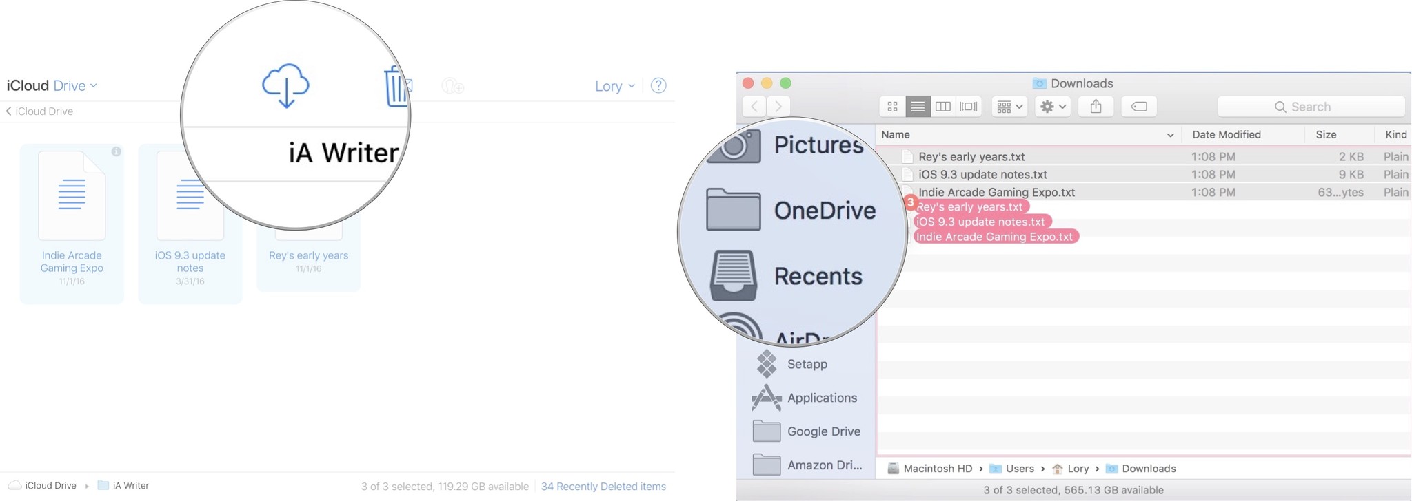 Click on Download, then drag the downloaded copies from your computer to a new location
