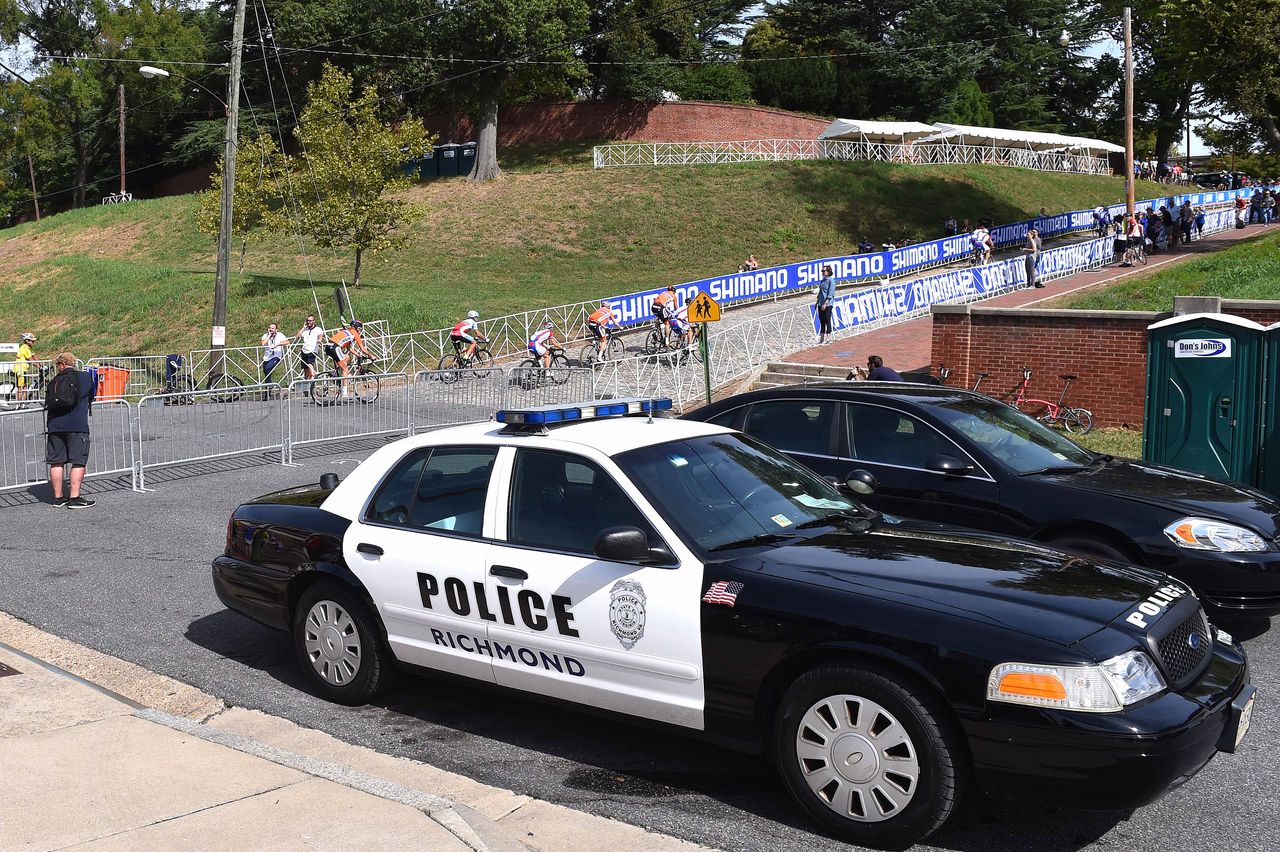 American Police cars on the scene