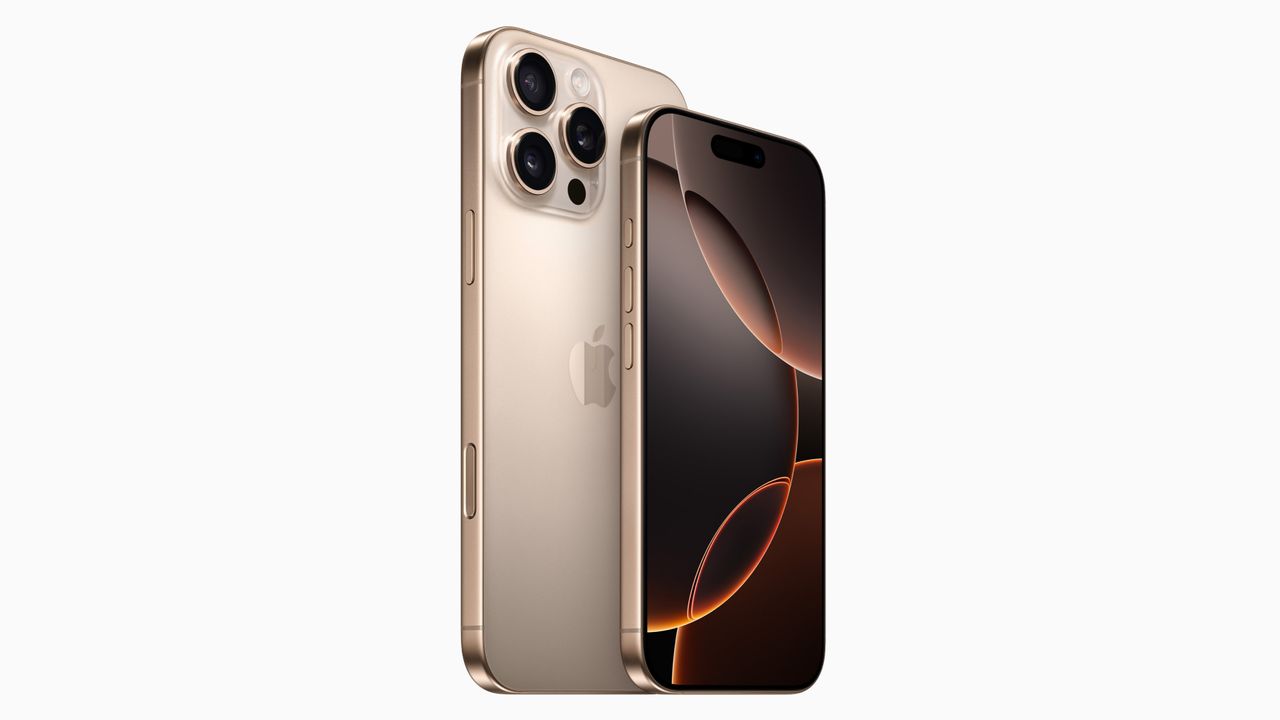iPhone 16 Pro and Pro Max models on a white background