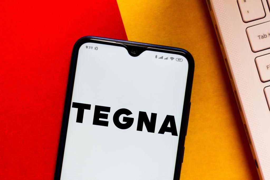 Tegna logo on a phone