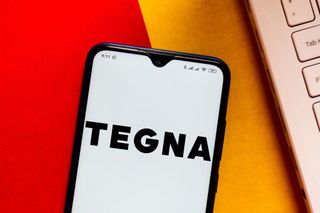 Tegna logo on a phone