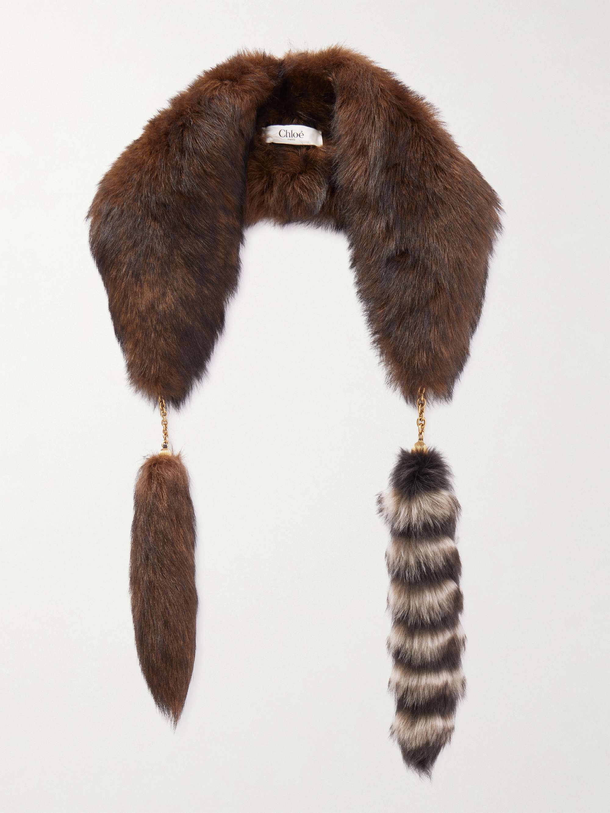 Embellished Shearling Scarf