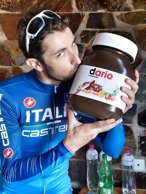 Dario Cataldo with his 5kg jar of Nutella
