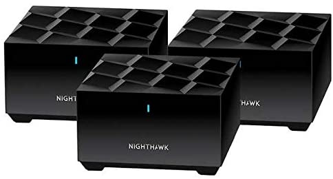 Three Netgear Nighthawk MK63 routers on a white background