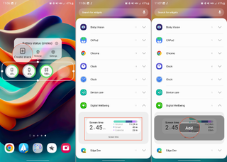 Create stacked widgets on Galaxy S23 Ultra