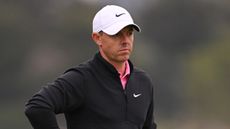 Rory McIlroy looks on during the US Open second round