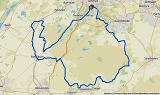 Katie Archibald's regular riding route near Glasgow