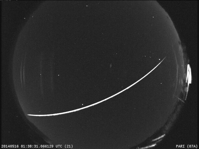 On May 16, 2014, basketball-sized meteoroid entered the atmosphere 63 miles above Columbia, South Carolina. Moving northwest at 78,000 miles per hour, it burned up 52 miles above the Tennessee countryside, just north of Chattanooga. This fireball, not part of any meteor shower, belongs to a class of meteors called Earthgrazers.