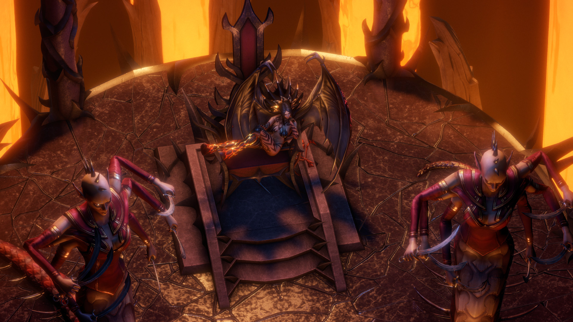 Promotional screenshot of demons in Pathfinder: Wrath of the Righteous