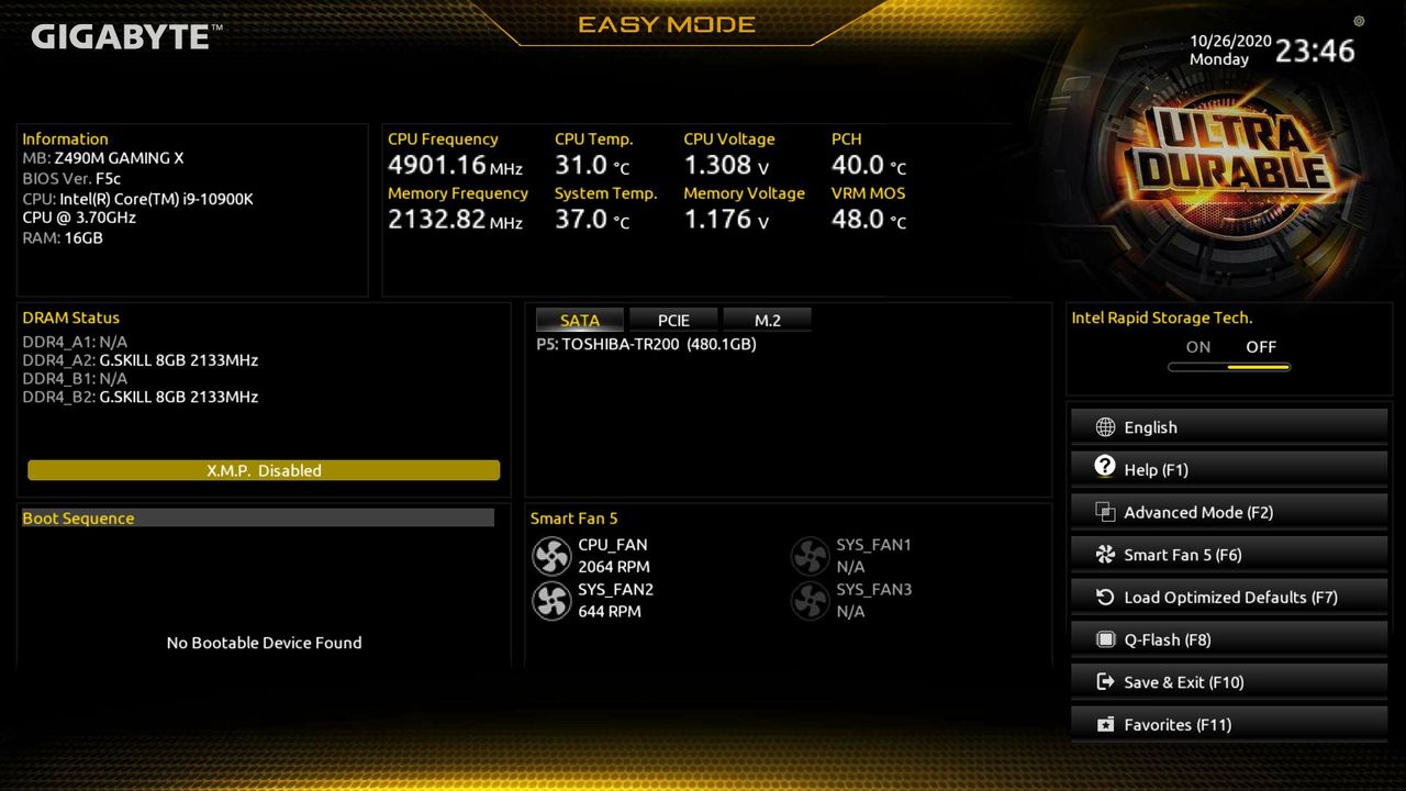 Gigabyte Z490M Gaming X BIOS