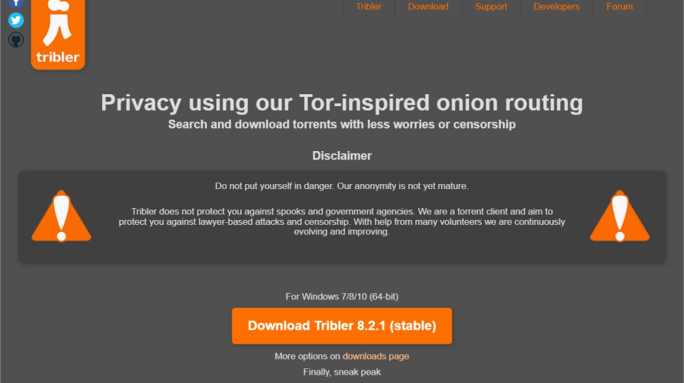 Tribler website screenshot (July 2025).