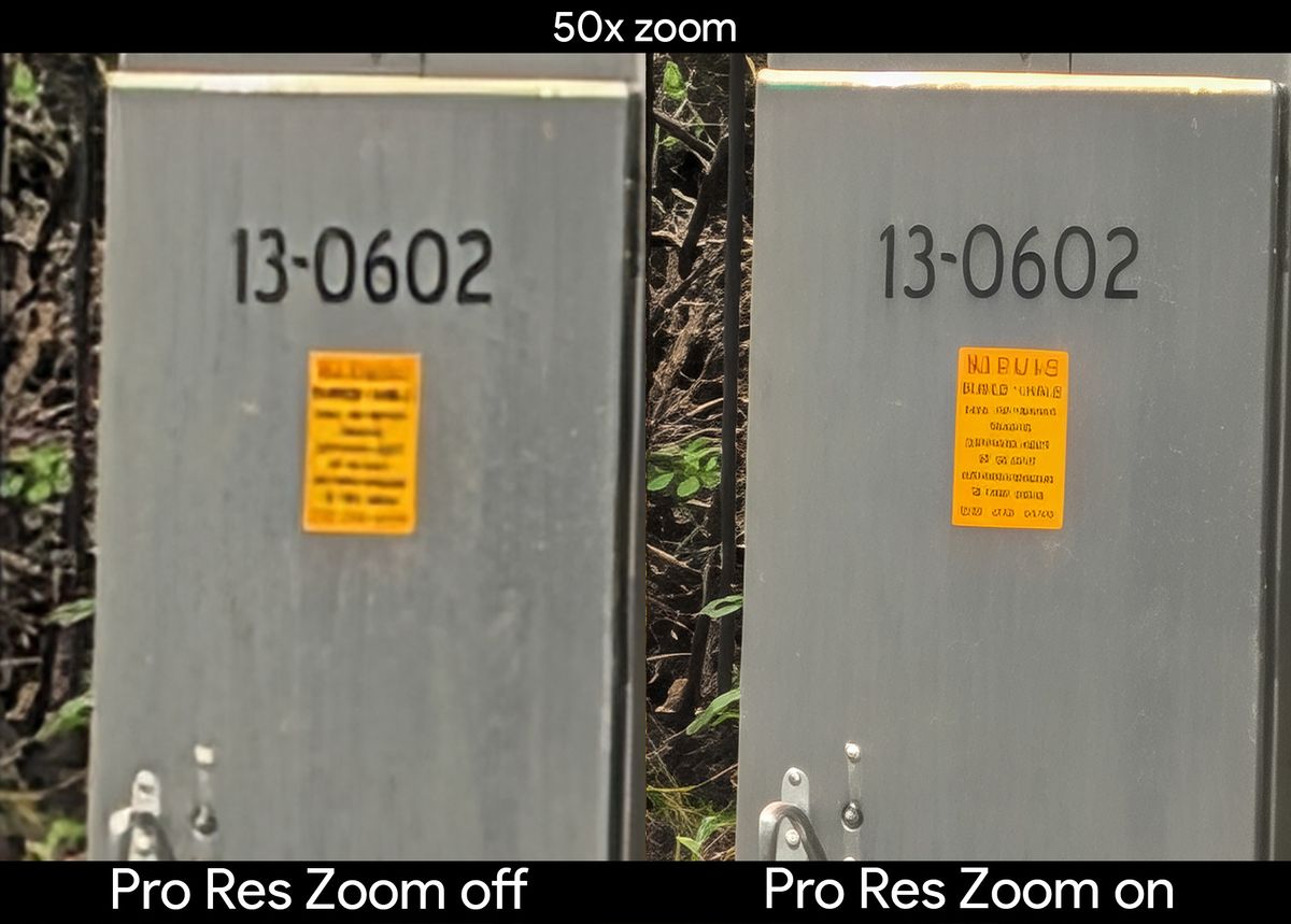 Examples of how Pro Res Zoom on a Pixel 10 Pro can enhance or ruin an image by using AI to sharpen details