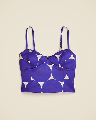 Christopher John Rogers X J.crew Bustier Top in Dot Duchesse Satin