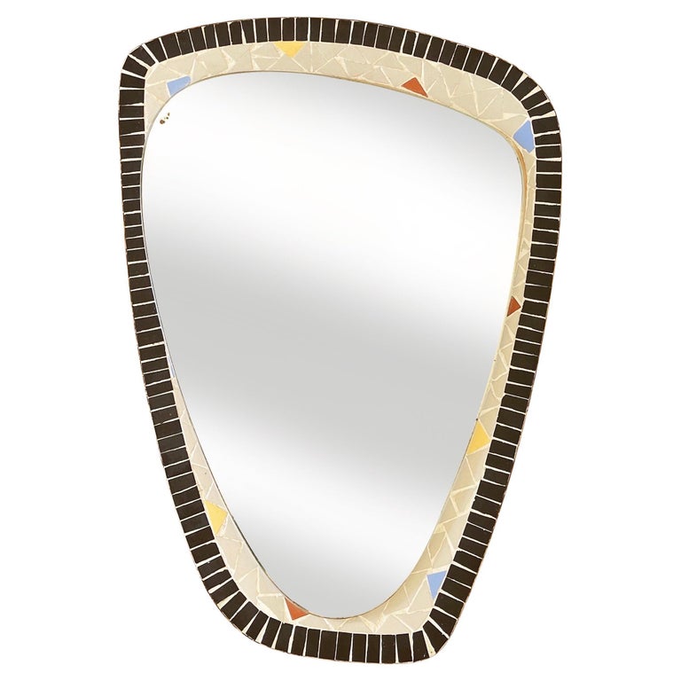 Organic Mid-Century Mosaic Mirror Asymmetrical 50s - 60s, West Germany