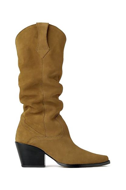 Zara Suede Slouchy Boots