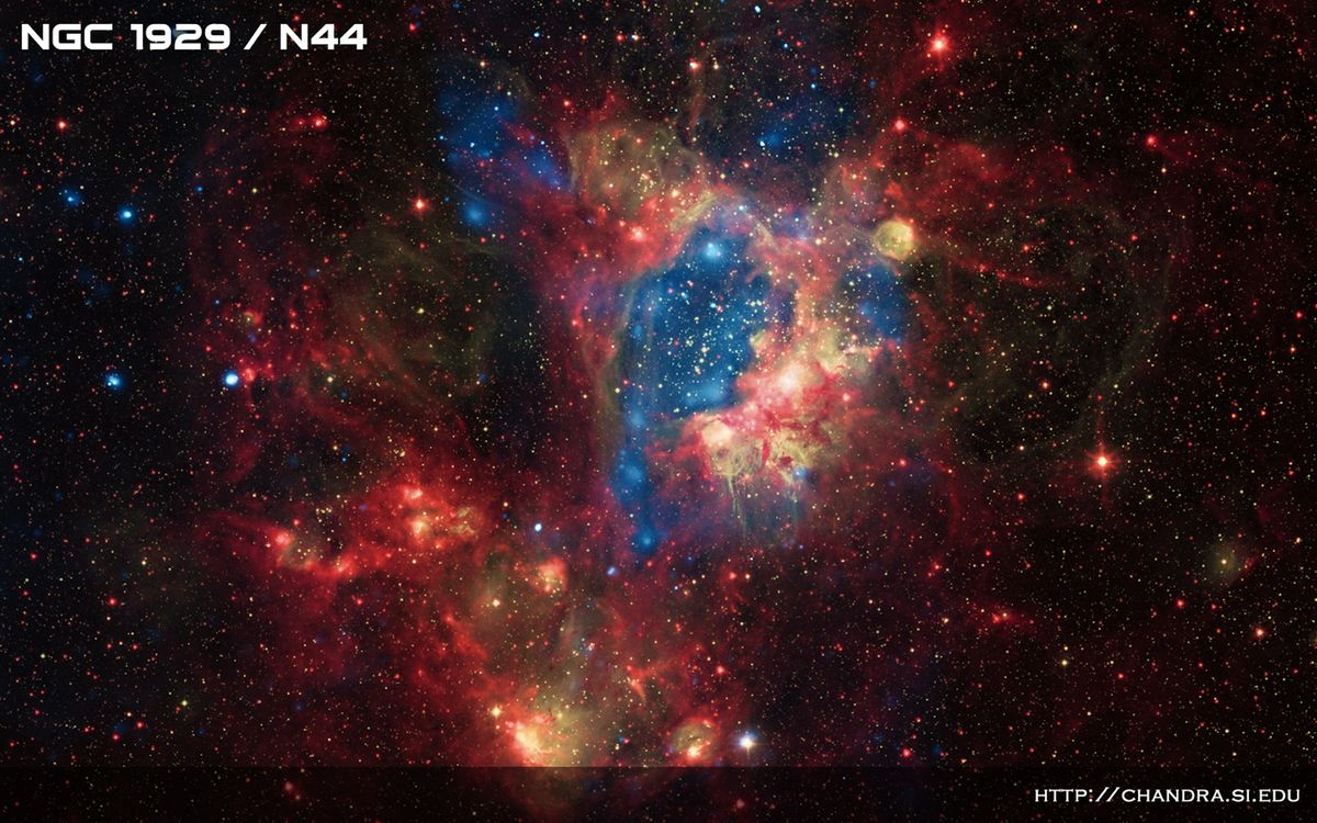 NGC 1929 in N44: A Surprisingly Bright Superbubble Space Wallpaper