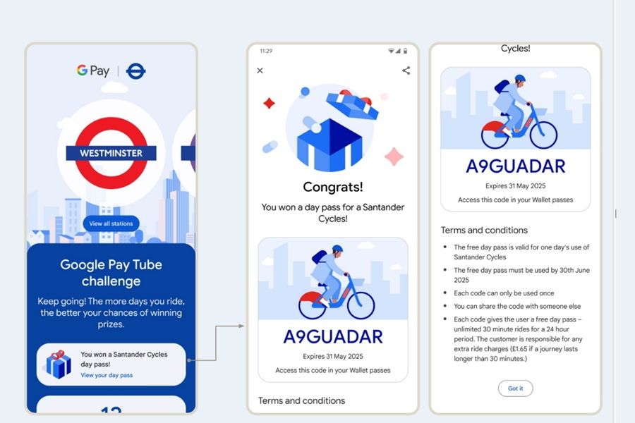 Those engaging with the Tube Challenge in London can earn raffle entries to win a Biking Pass or a Google Pixel 9.