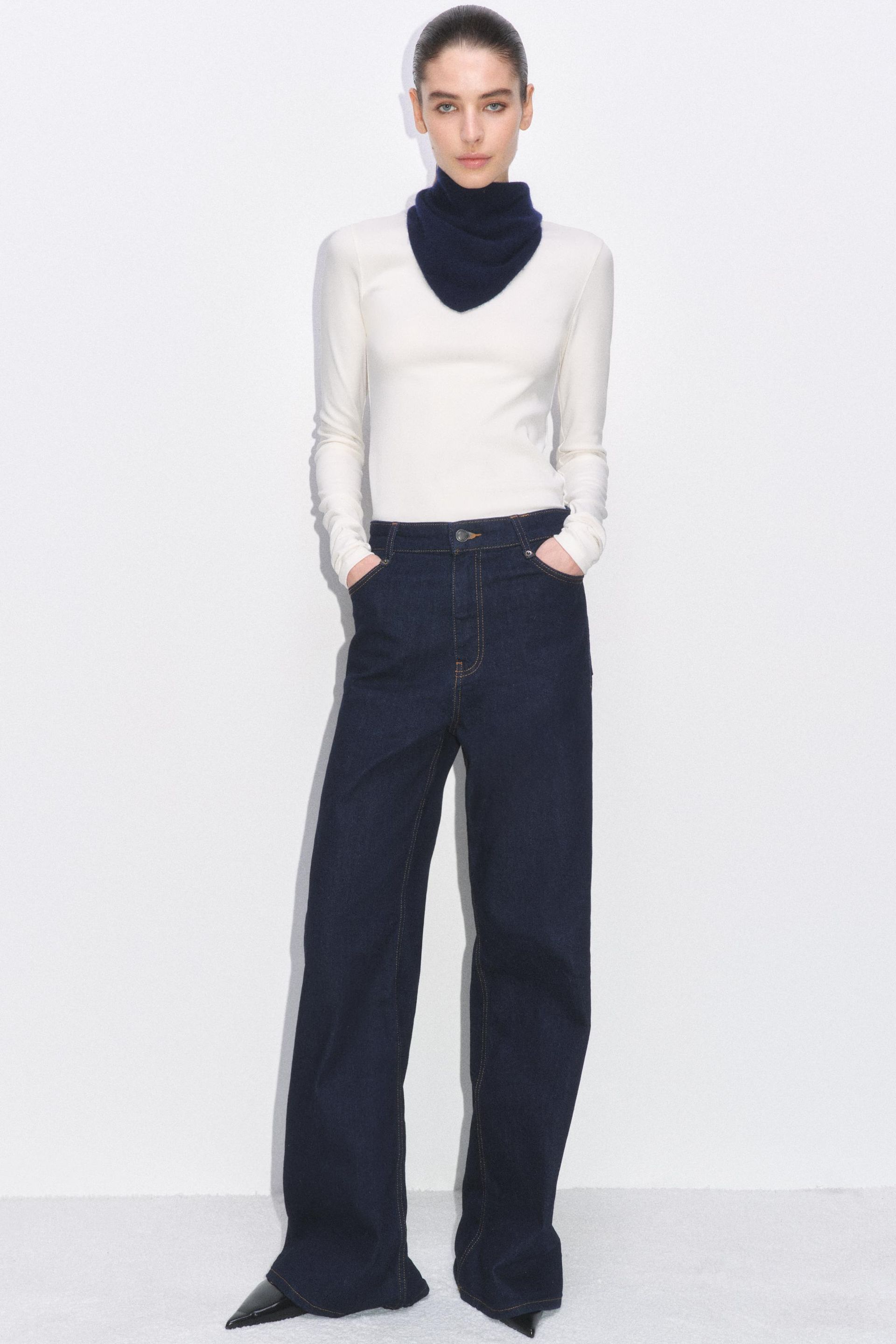 Zw Collection Wide-Leg High-Waist Jeans