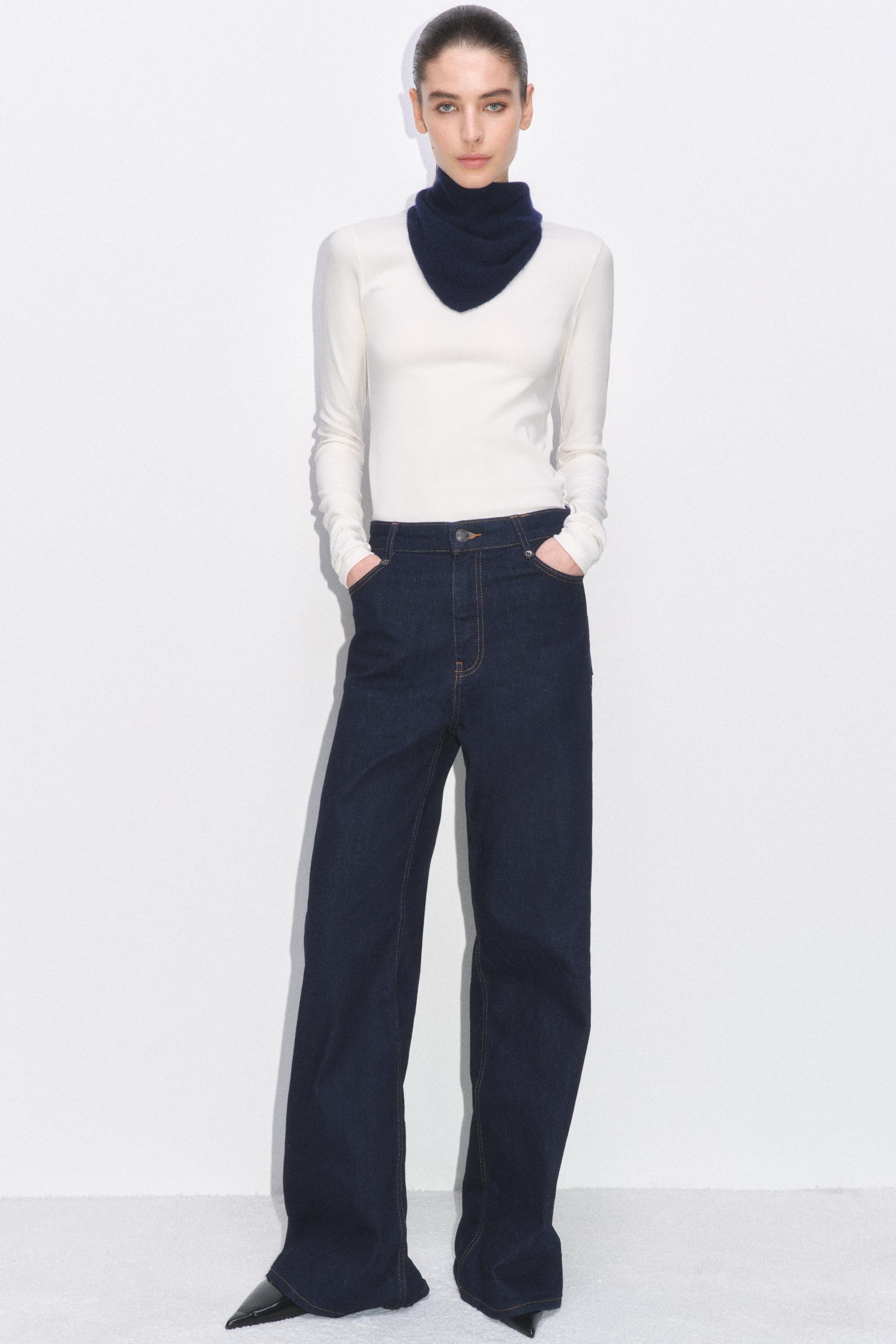 Zw Collection Wide-Leg High-Waist Jeans