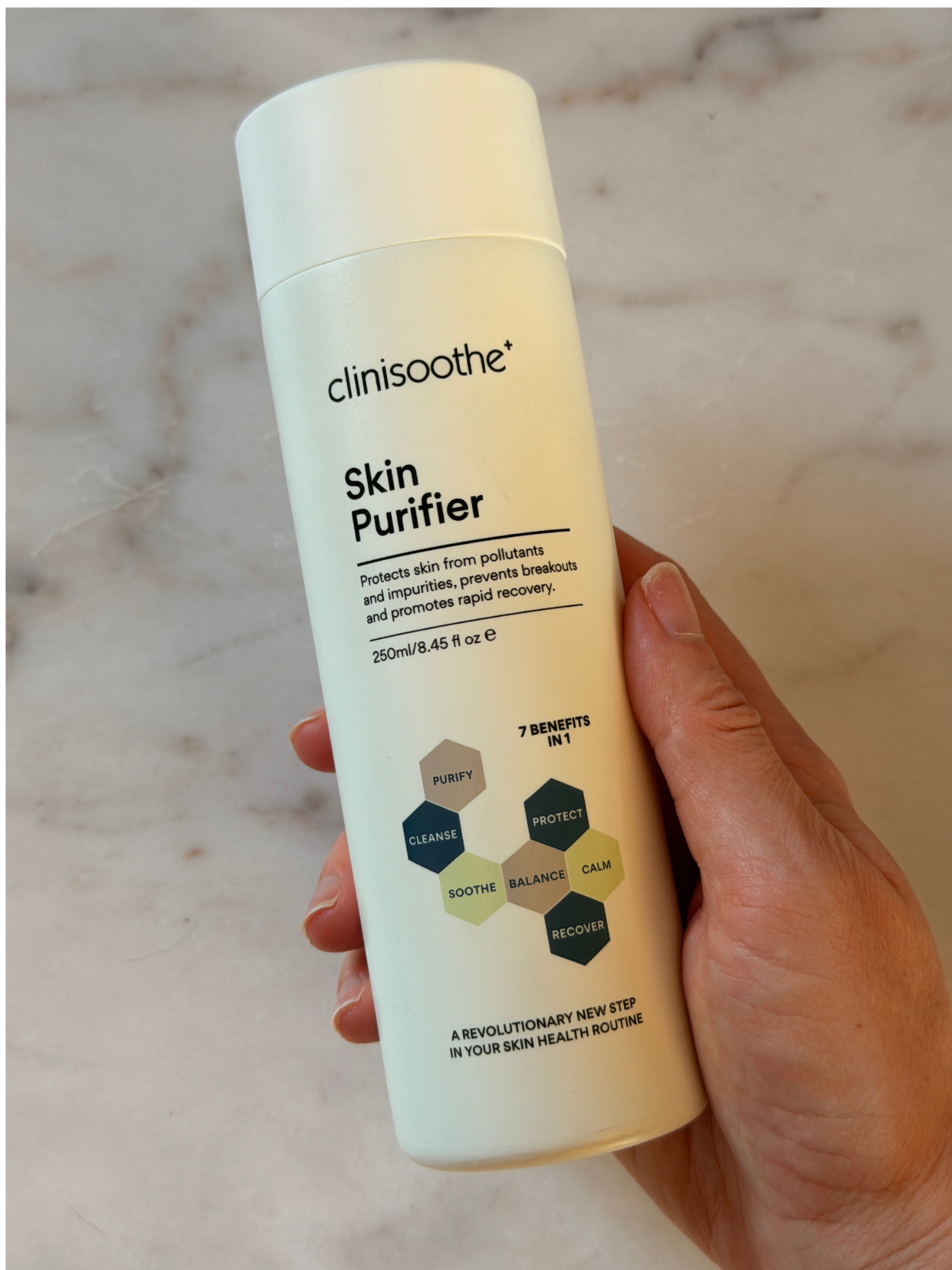 Grace Day holding Clinisoothe Skin Purifier