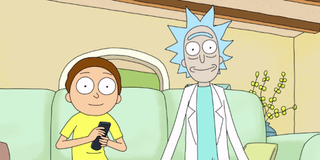 rick and morty watching tv
