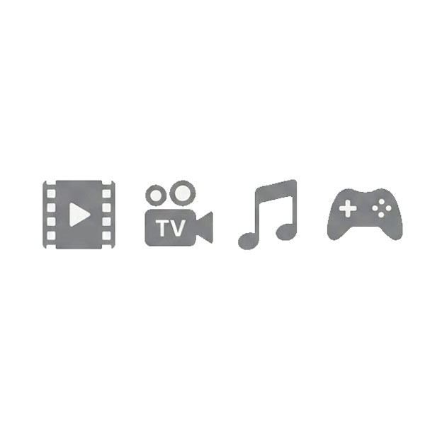 A row of symbols of TV apps.