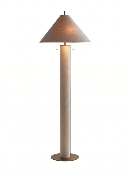 Remi Natural Linen Floor Lamp 65"